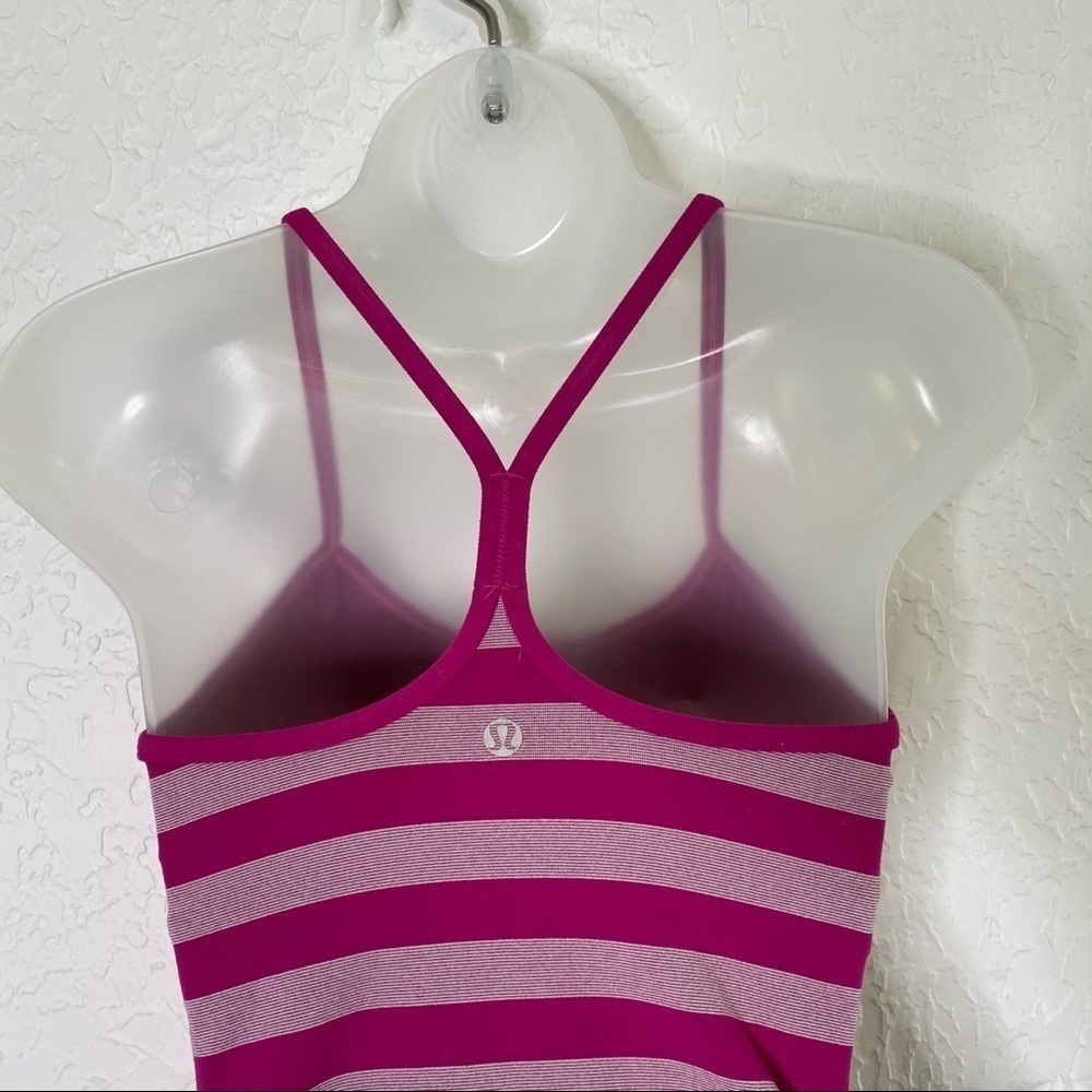 Lululemon Power Y Tank Luon striped Raspberry Size 4 - Picture 8 of 11